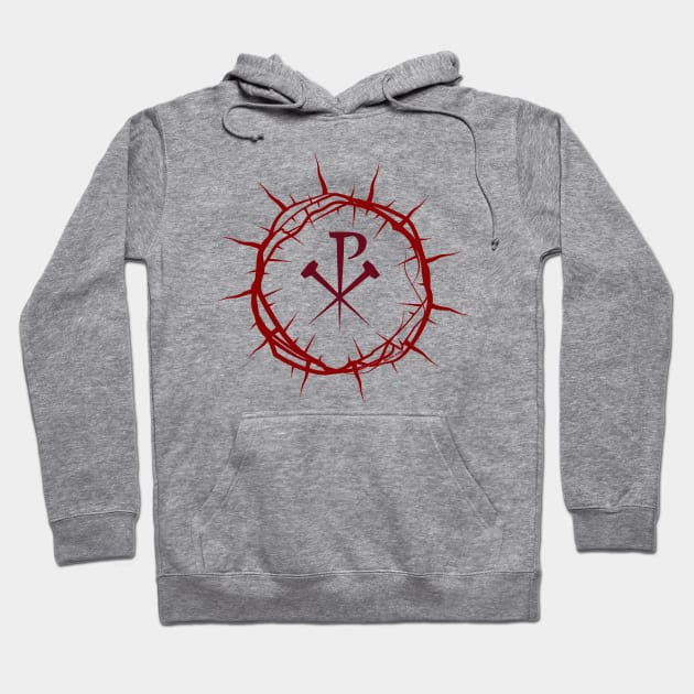 Crown of Thorns with Chi Rho Hoodie by MikeCottoArt